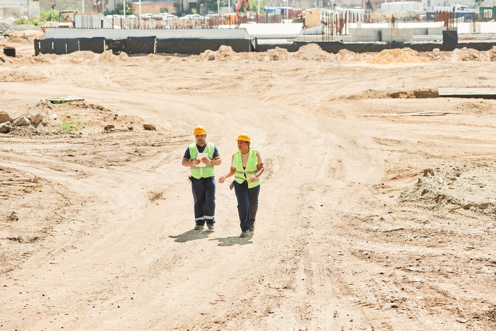 Plumbing team on an active civil and commercial job site