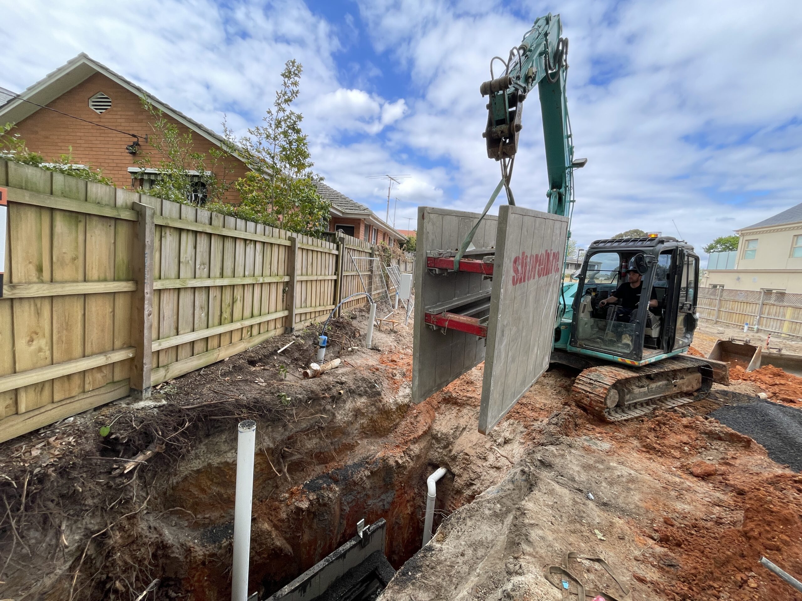 Plumbing team on an active civil and commercial job site